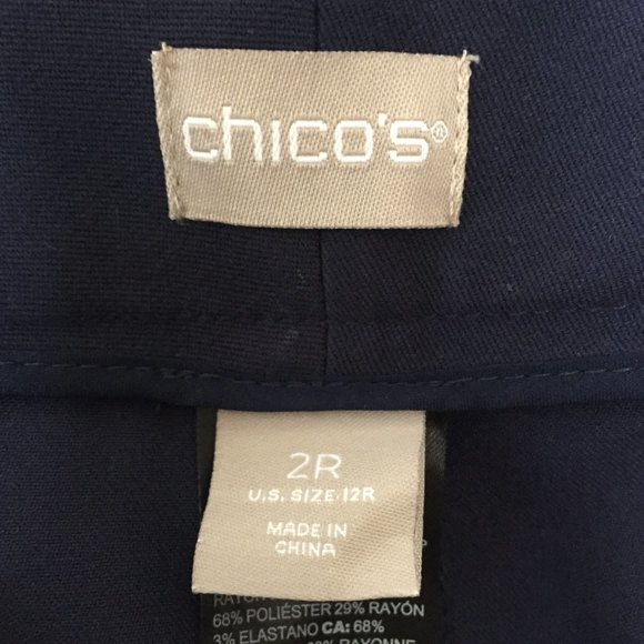 EUC Chico's So Slimming Bootcut Navy Blue Pants Career Trousers Size 2R (12) - Picture 4 of 5